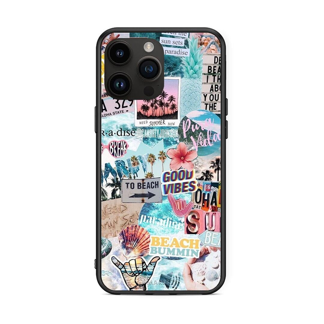 iPhone 14 Pro Max Summer Vibes Θήκη από τη Smartfits με σχέδιο στο πίσω μέρος και μαύρο περίβλημα | Smartphone case with colorful back and black bezels by Smartfits