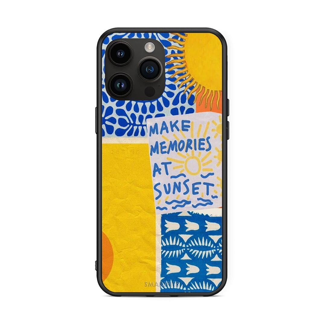 iPhone 15 Pro Max Sunset Memories Θήκη από τη Smartfits με σχέδιο στο πίσω μέρος και μαύρο περίβλημα | Smartphone case with colorful back and black bezels by Smartfits