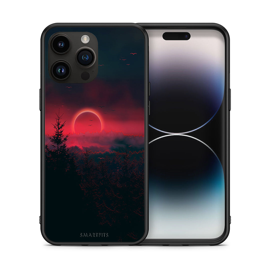 Θήκη iPhone 14 Pro Max Sunset Tropic από τη Smartfits με σχέδιο στο πίσω μέρος και μαύρο περίβλημα | iPhone 14 Pro Max Sunset Tropic case with colorful back and black bezels