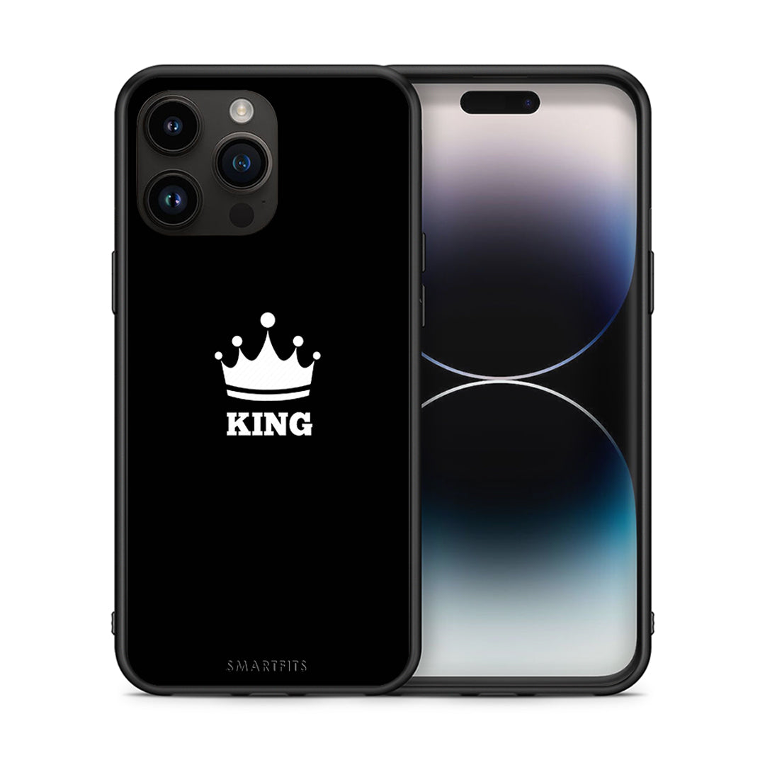 Θήκη iPhone 15 Pro Max King Valentine από τη Smartfits με σχέδιο στο πίσω μέρος και μαύρο περίβλημα | iPhone 15 Pro Max King Valentine case with colorful back and black bezels