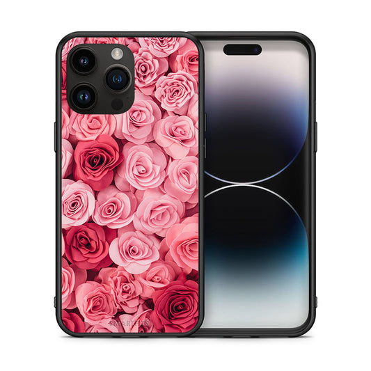 Θήκη iPhone 15 Pro Max RoseGarden Valentine από τη Smartfits με σχέδιο στο πίσω μέρος και μαύρο περίβλημα | iPhone 15 Pro Max RoseGarden Valentine case with colorful back and black bezels