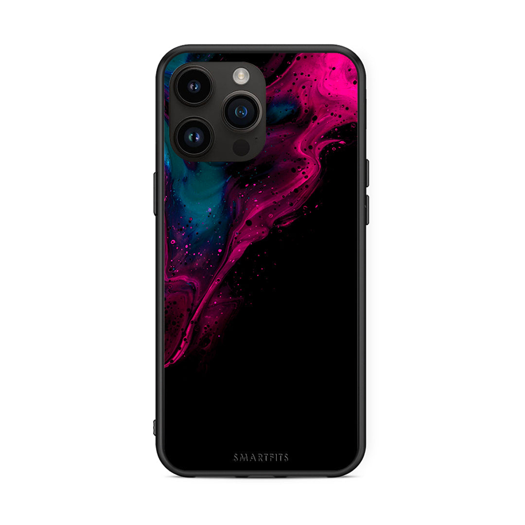 4 - iPhone 15 Pro Max Pink Black Watercolor case, cover, bumper
