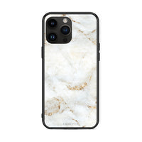 Thumbnail for iPhone 14 Pro Max White Gold Marble θήκη από τη Smartfits με σχέδιο στο πίσω μέρος και μαύρο περίβλημα | Smartphone case with colorful back and black bezels by Smartfits