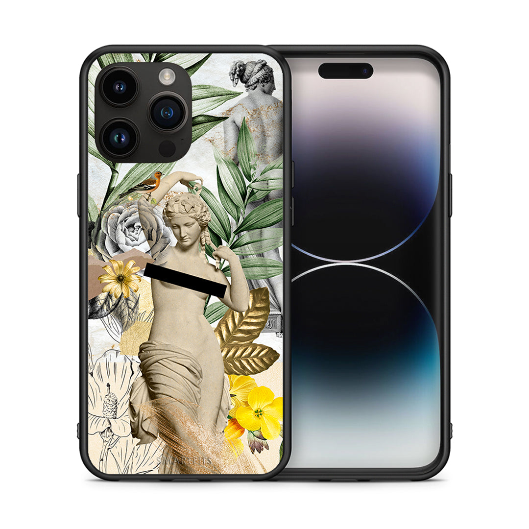 Θήκη iPhone 14 Pro Max Woman Statue από τη Smartfits με σχέδιο στο πίσω μέρος και μαύρο περίβλημα | iPhone 14 Pro Max Woman Statue case with colorful back and black bezels