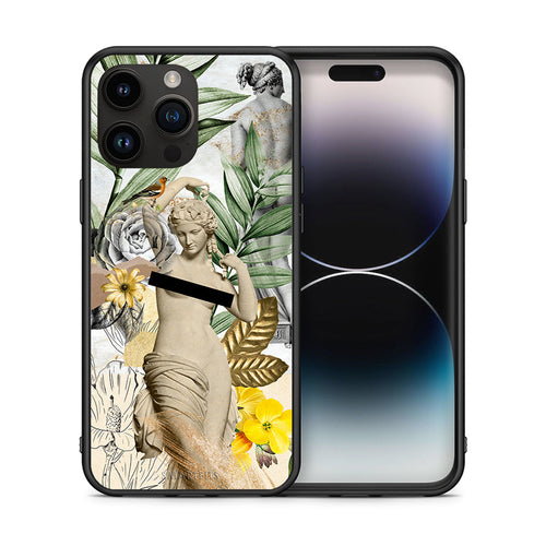 Θήκη iPhone 14 Pro Max Woman Statue από τη Smartfits με σχέδιο στο πίσω μέρος και μαύρο περίβλημα | iPhone 14 Pro Max Woman Statue case with colorful back and black bezels
