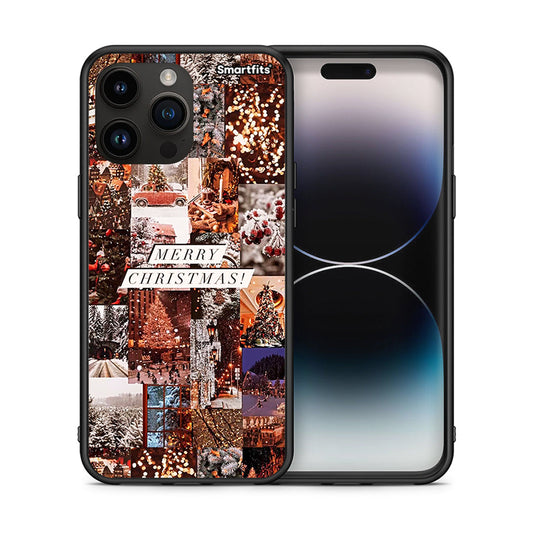 Θήκη iPhone 14 Pro Max Xmas Collage από τη Smartfits με σχέδιο στο πίσω μέρος και μαύρο περίβλημα | iPhone 14 Pro Max Xmas Collage case with colorful back and black bezels