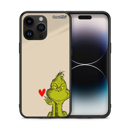 Θήκη iPhone 15 Pro Max Xmas Grinch από τη Smartfits με σχέδιο στο πίσω μέρος και μαύρο περίβλημα | iPhone 15 Pro Max Xmas Grinch case with colorful back and black bezels