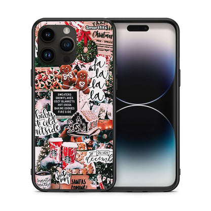 Θήκη iPhone 15 Pro Max Xmas Habbits από τη Smartfits με σχέδιο στο πίσω μέρος και μαύρο περίβλημα | iPhone 15 Pro Max Xmas Habbits case with colorful back and black bezels