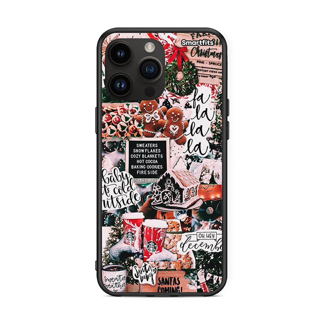 iPhone 15 Pro Max Xmas Habbits θήκη από τη Smartfits με σχέδιο στο πίσω μέρος και μαύρο περίβλημα | Smartphone case with colorful back and black bezels by Smartfits