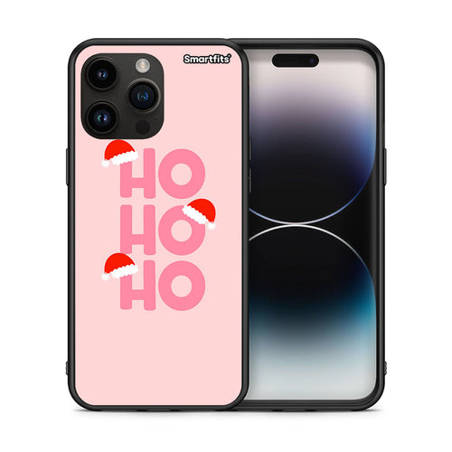 Θήκη iPhone 15 Pro Max Xmas Ho Ho Ho από τη Smartfits με σχέδιο στο πίσω μέρος και μαύρο περίβλημα | iPhone 15 Pro Max Xmas Ho Ho Ho case with colorful back and black bezels