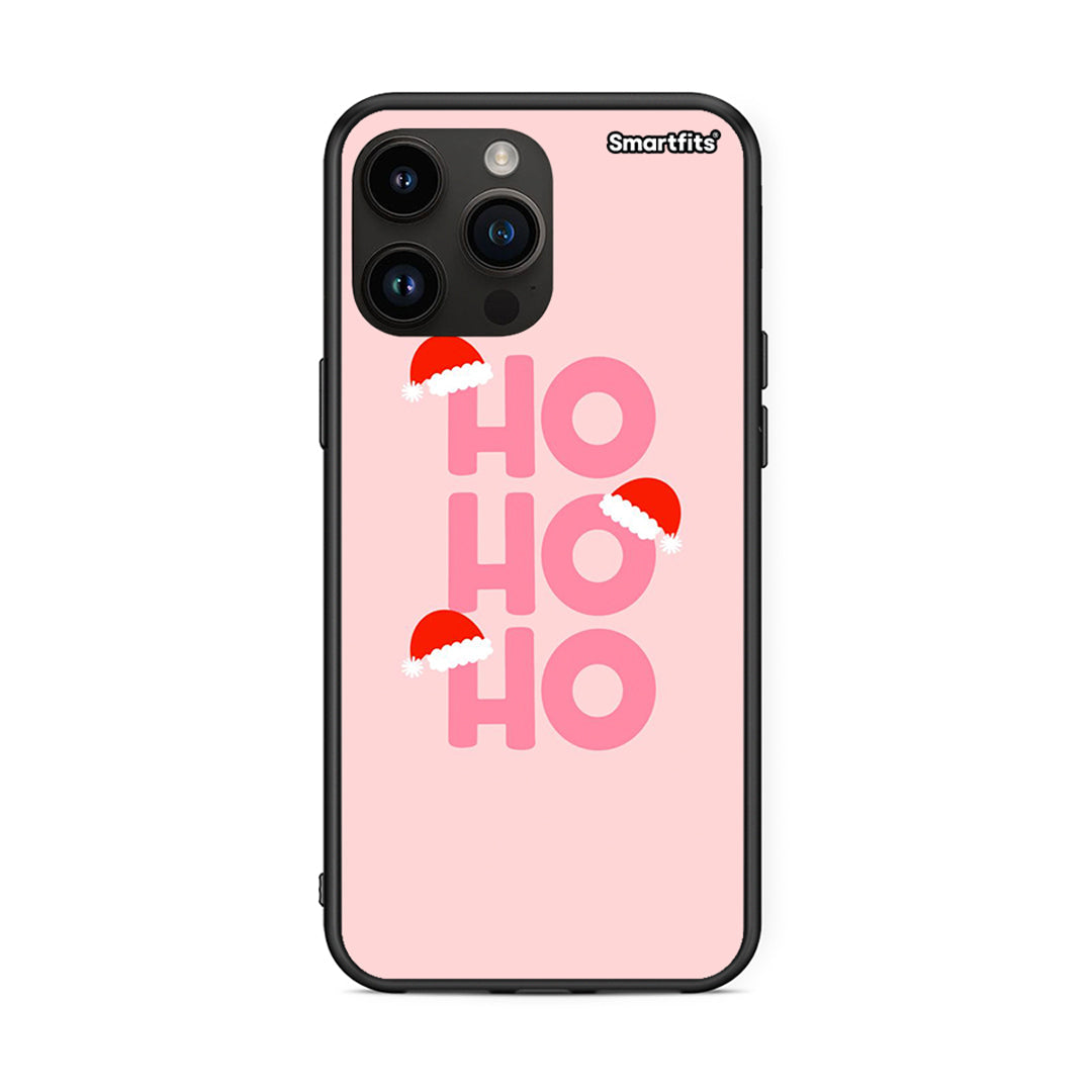 iPhone 15 Pro Max Xmas Ho Ho Ho θήκη από τη Smartfits με σχέδιο στο πίσω μέρος και μαύρο περίβλημα | Smartphone case with colorful back and black bezels by Smartfits