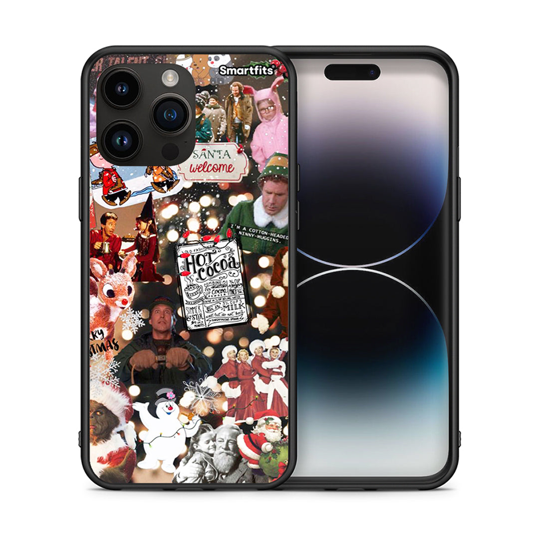 Θήκη iPhone 14 Pro Max Xmas Movies από τη Smartfits με σχέδιο στο πίσω μέρος και μαύρο περίβλημα | iPhone 14 Pro Max Xmas Movies case with colorful back and black bezels