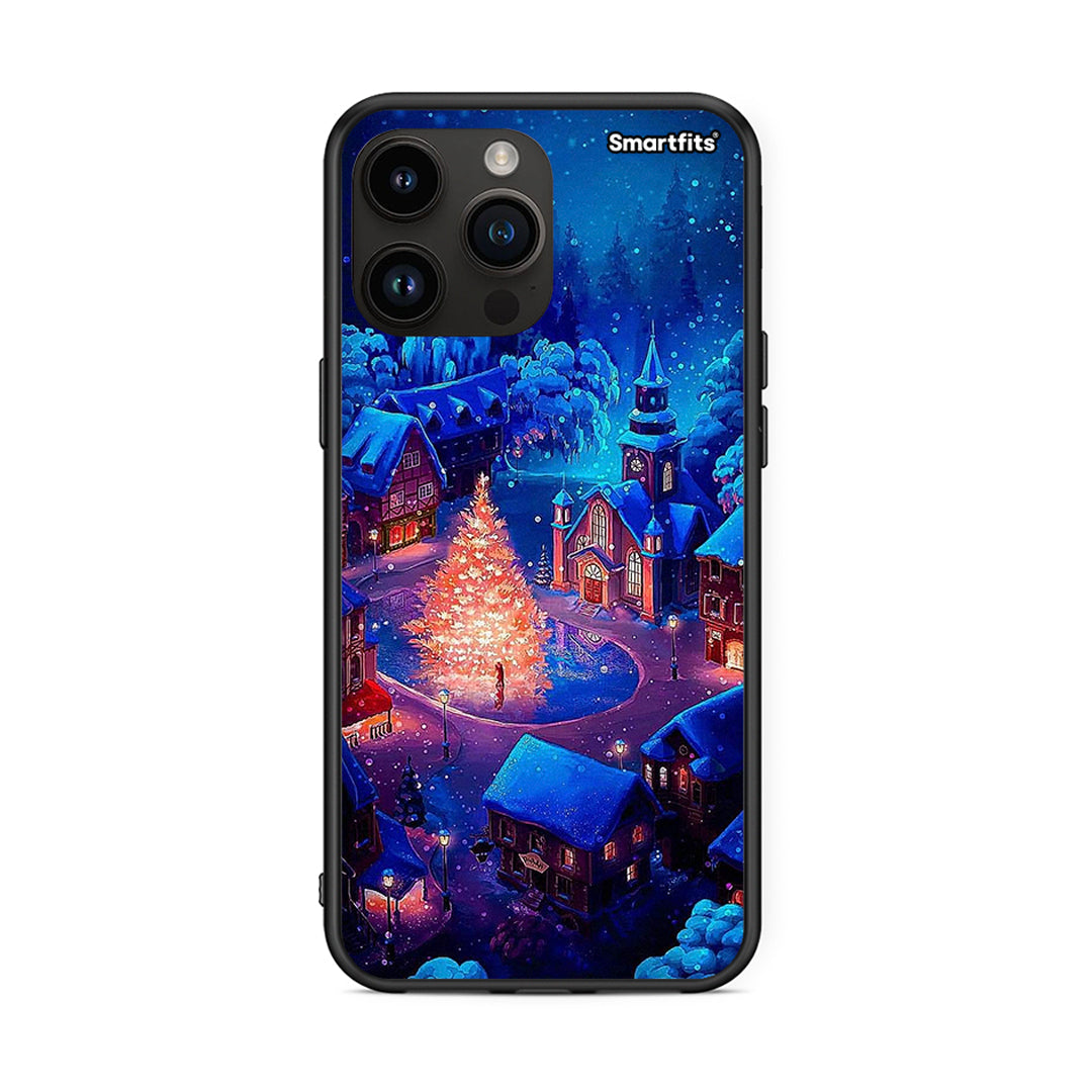 iPhone 14 Pro Max Xmas Village θήκη από τη Smartfits με σχέδιο στο πίσω μέρος και μαύρο περίβλημα | Smartphone case with colorful back and black bezels by Smartfits