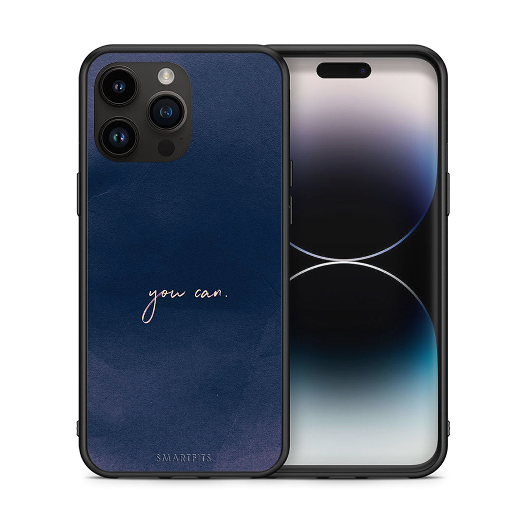 Θήκη iPhone 15 Pro Max You Can από τη Smartfits με σχέδιο στο πίσω μέρος και μαύρο περίβλημα | iPhone 15 Pro Max You Can case with colorful back and black bezels