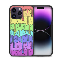 Thumbnail for Θήκη iPhone 15 Pro Melting Rainbow από τη Smartfits με σχέδιο στο πίσω μέρος και μαύρο περίβλημα | iPhone 15 Pro Melting Rainbow case with colorful back and black bezels