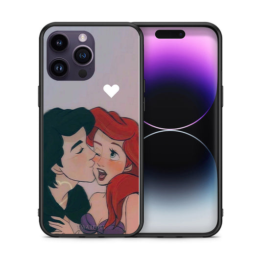 Θήκη Αγίου Βαλεντίνου iPhone 15 Pro Mermaid Love από τη Smartfits με σχέδιο στο πίσω μέρος και μαύρο περίβλημα | iPhone 15 Pro Mermaid Love case with colorful back and black bezels