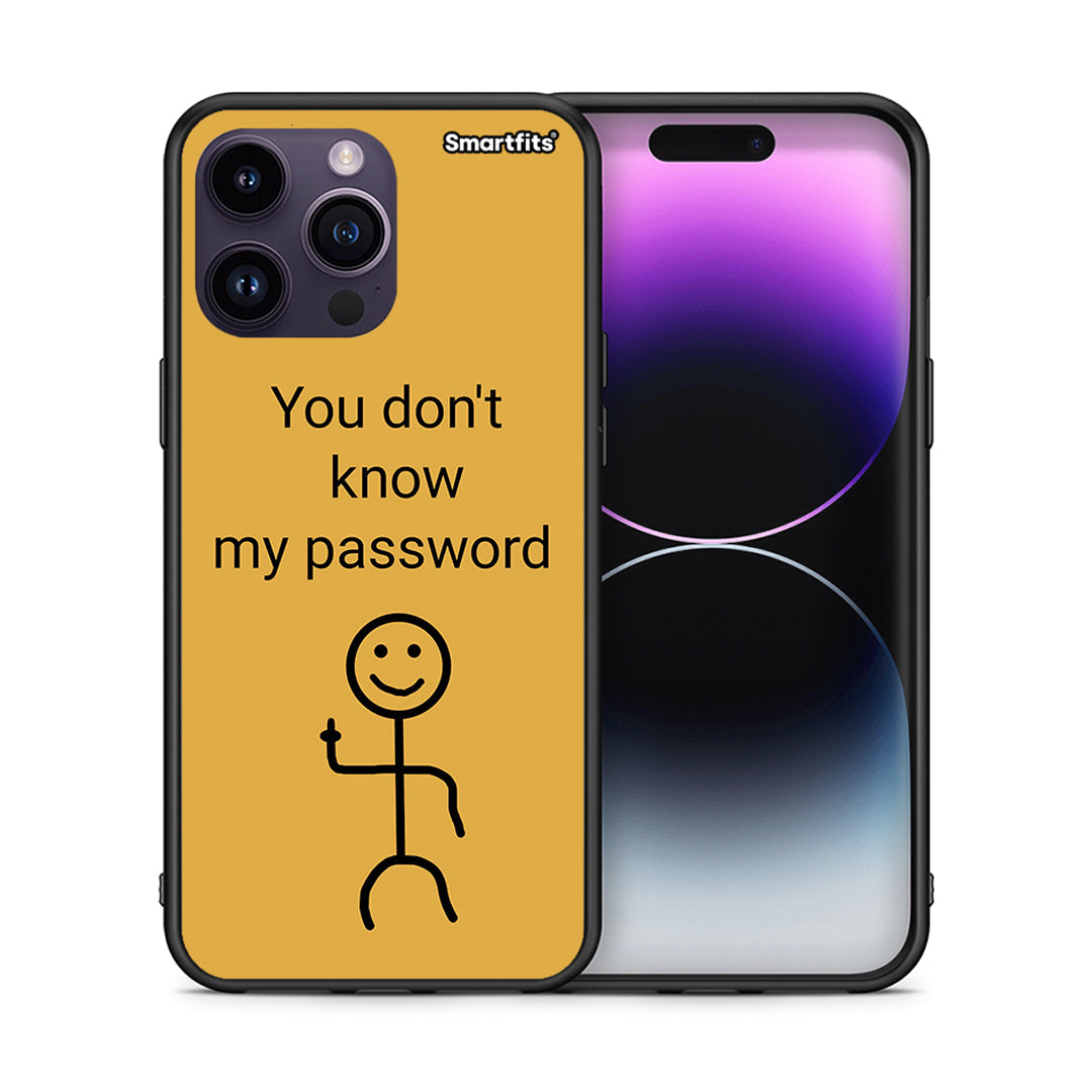 Θήκη iPhone 14 Pro My Password από τη Smartfits με σχέδιο στο πίσω μέρος και μαύρο περίβλημα | iPhone 14 Pro My Password case with colorful back and black bezels