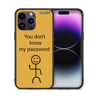 Thumbnail for Θήκη iPhone 14 Pro My Password από τη Smartfits με σχέδιο στο πίσω μέρος και μαύρο περίβλημα | iPhone 14 Pro My Password case with colorful back and black bezels