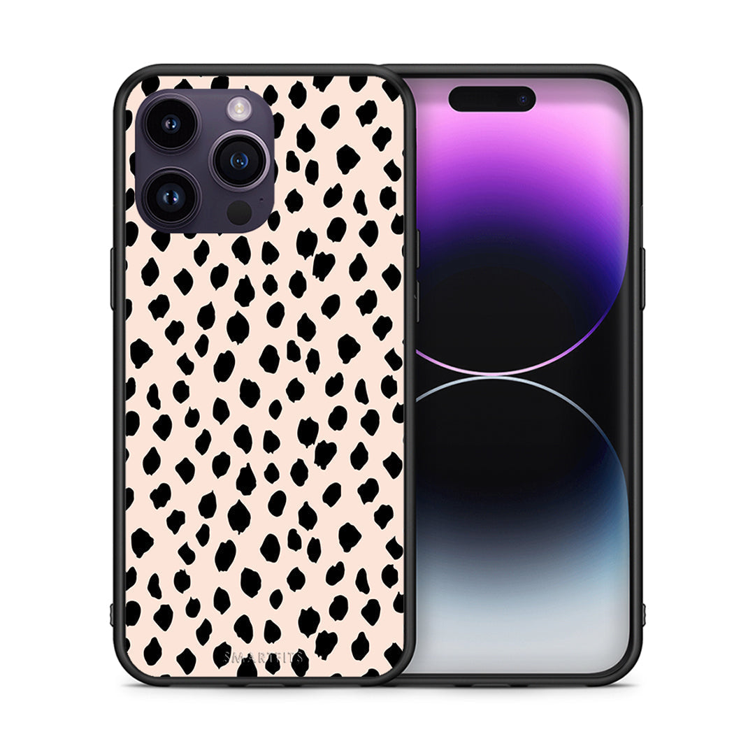 Θήκη iPhone 15 Pro New Polka Dots από τη Smartfits με σχέδιο στο πίσω μέρος και μαύρο περίβλημα | iPhone 15 Pro New Polka Dots case with colorful back and black bezels