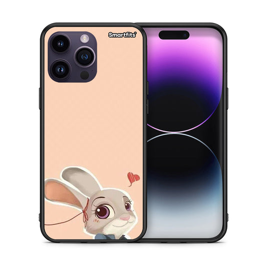 Θήκη iPhone 14 Pro Nick Wilde And Judy Hopps Love 2 από τη Smartfits με σχέδιο στο πίσω μέρος και μαύρο περίβλημα | iPhone 14 Pro Nick Wilde And Judy Hopps Love 2 case with colorful back and black bezels