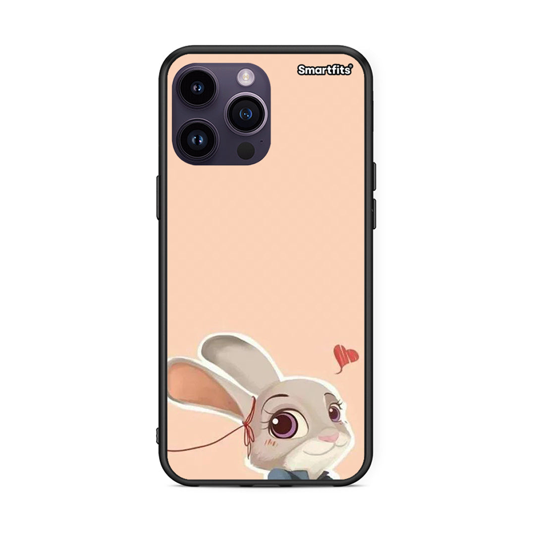 iPhone 14 Pro Nick Wilde And Judy Hopps Love 2 θήκη από τη Smartfits με σχέδιο στο πίσω μέρος και μαύρο περίβλημα | Smartphone case with colorful back and black bezels by Smartfits