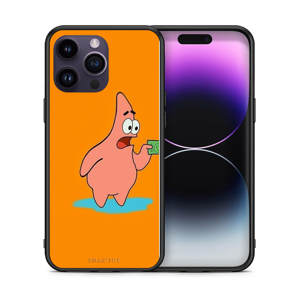 Θήκη Αγίου Βαλεντίνου iPhone 14 Pro No Money 1 από τη Smartfits με σχέδιο στο πίσω μέρος και μαύρο περίβλημα | iPhone 14 Pro No Money 1 case with colorful back and black bezels