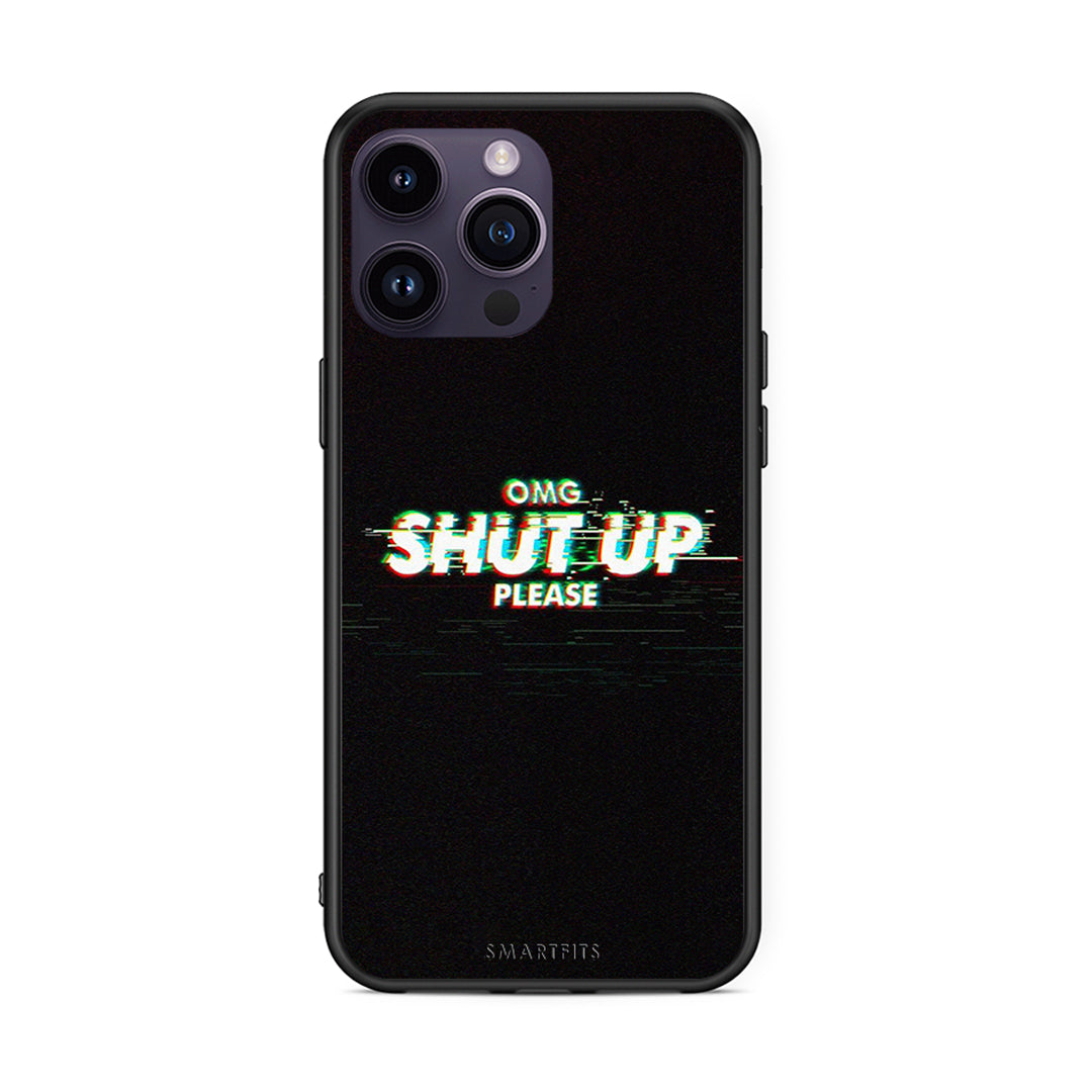 iPhone 15 Pro OMG ShutUp θήκη από τη Smartfits με σχέδιο στο πίσω μέρος και μαύρο περίβλημα | Smartphone case with colorful back and black bezels by Smartfits