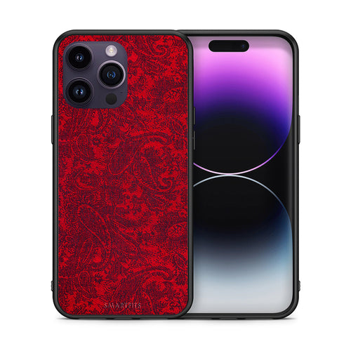 Θήκη iPhone 14 Pro Paisley Cashmere από τη Smartfits με σχέδιο στο πίσω μέρος και μαύρο περίβλημα | iPhone 14 Pro Paisley Cashmere case with colorful back and black bezels