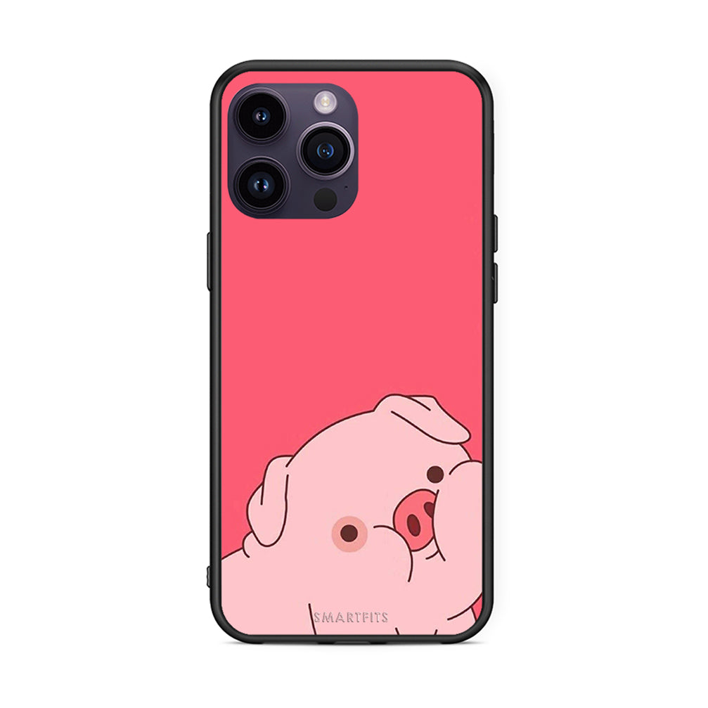 iPhone 15 Pro Pig Love 1 Θήκη Αγίου Βαλεντίνου από τη Smartfits με σχέδιο στο πίσω μέρος και μαύρο περίβλημα | Smartphone case with colorful back and black bezels by Smartfits