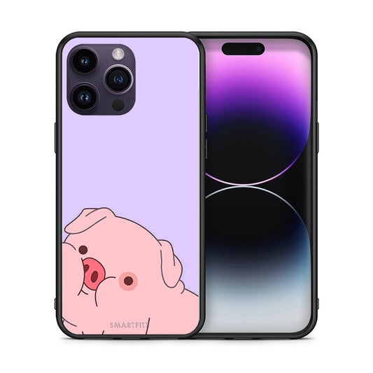 Θήκη Αγίου Βαλεντίνου iPhone 15 Pro Pig Love 2 από τη Smartfits με σχέδιο στο πίσω μέρος και μαύρο περίβλημα | iPhone 15 Pro Pig Love 2 case with colorful back and black bezels