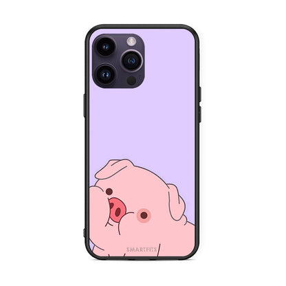 iPhone 15 Pro Pig Love 2 Θήκη Αγίου Βαλεντίνου από τη Smartfits με σχέδιο στο πίσω μέρος και μαύρο περίβλημα | Smartphone case with colorful back and black bezels by Smartfits