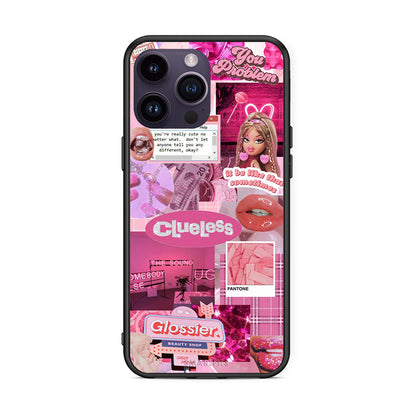 iPhone 14 Pro Pink Love Θήκη Αγίου Βαλεντίνου από τη Smartfits με σχέδιο στο πίσω μέρος και μαύρο περίβλημα | Smartphone case with colorful back and black bezels by Smartfits