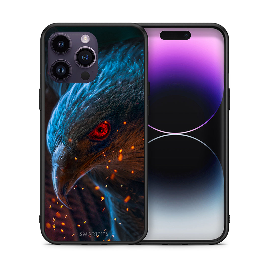 Θήκη iPhone 14 Pro Eagle PopArt από τη Smartfits με σχέδιο στο πίσω μέρος και μαύρο περίβλημα | iPhone 14 Pro Eagle PopArt case with colorful back and black bezels