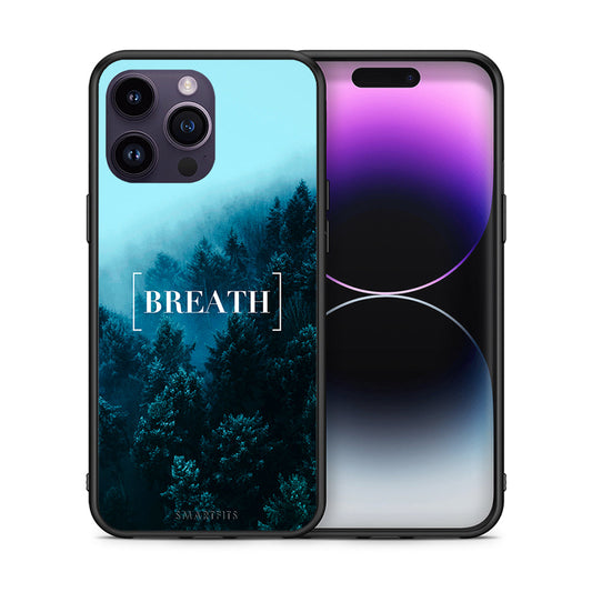 Θήκη iPhone 14 Pro Breath Quote από τη Smartfits με σχέδιο στο πίσω μέρος και μαύρο περίβλημα | iPhone 14 Pro Breath Quote case with colorful back and black bezels
