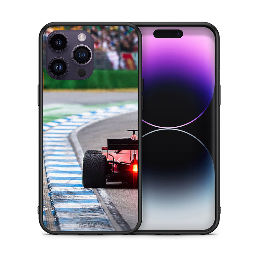 Θήκη iPhone 14 Pro Racing Vibes από τη Smartfits με σχέδιο στο πίσω μέρος και μαύρο περίβλημα | iPhone 14 Pro Racing Vibes case with colorful back and black bezels