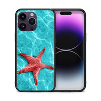 Thumbnail for Θήκη iPhone 14 Pro Red Starfish από τη Smartfits με σχέδιο στο πίσω μέρος και μαύρο περίβλημα | iPhone 14 Pro Red Starfish case with colorful back and black bezels