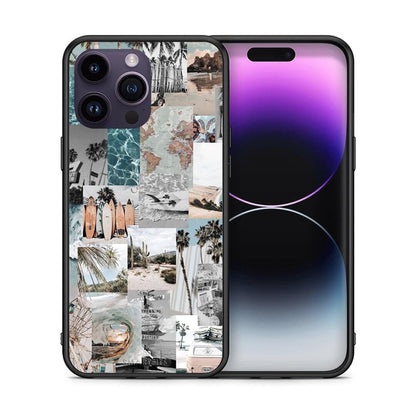 Θήκη iPhone 14 Pro Retro Beach Life από τη Smartfits με σχέδιο στο πίσω μέρος και μαύρο περίβλημα | iPhone 14 Pro Retro Beach Life case with colorful back and black bezels