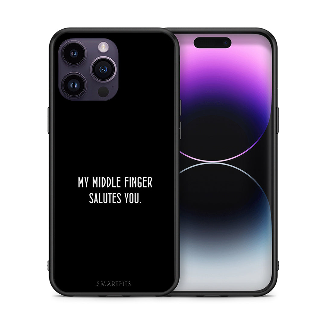 Θήκη iPhone 14 Pro Salute από τη Smartfits με σχέδιο στο πίσω μέρος και μαύρο περίβλημα | iPhone 14 Pro Salute case with colorful back and black bezels