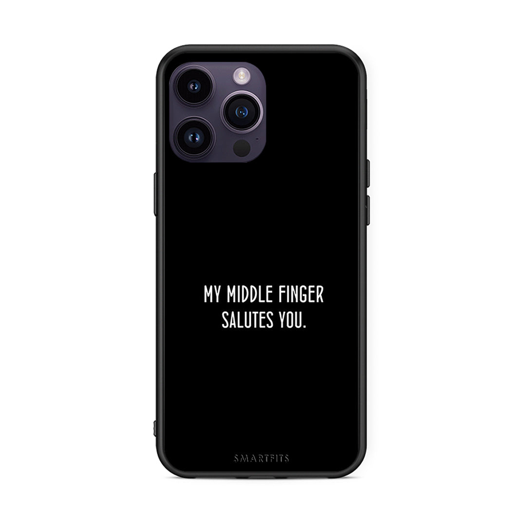 iPhone 15 Pro Salute θήκη από τη Smartfits με σχέδιο στο πίσω μέρος και μαύρο περίβλημα | Smartphone case with colorful back and black bezels by Smartfits