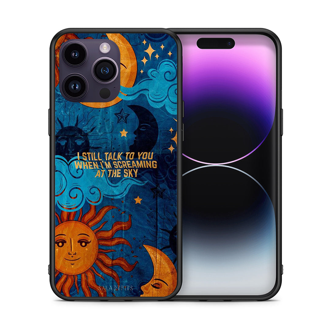 Θήκη iPhone 14 Pro Screaming Sky από τη Smartfits με σχέδιο στο πίσω μέρος και μαύρο περίβλημα | iPhone 14 Pro Screaming Sky case with colorful back and black bezels