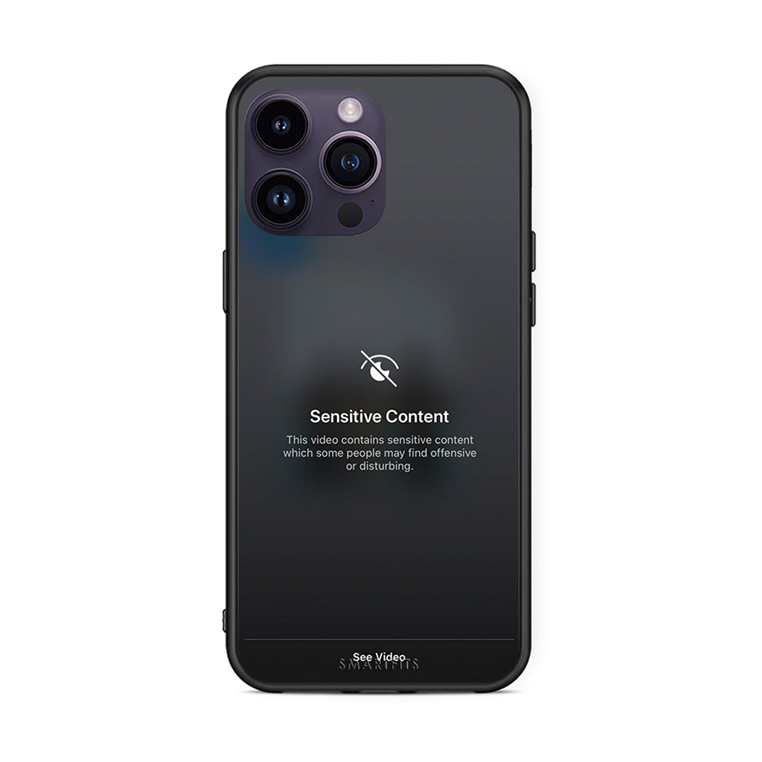 iPhone 14 Pro Sensitive Content θήκη από τη Smartfits με σχέδιο στο πίσω μέρος και μαύρο περίβλημα | Smartphone case with colorful back and black bezels by Smartfits