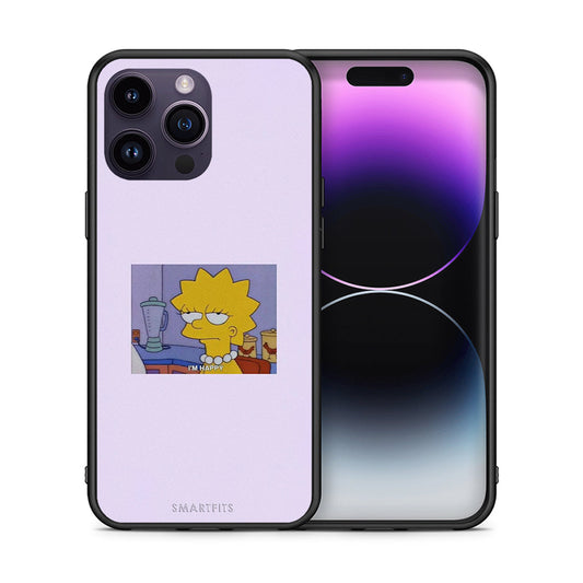 Θήκη iPhone 15 Pro So Happy από τη Smartfits με σχέδιο στο πίσω μέρος και μαύρο περίβλημα | iPhone 15 Pro So Happy case with colorful back and black bezels