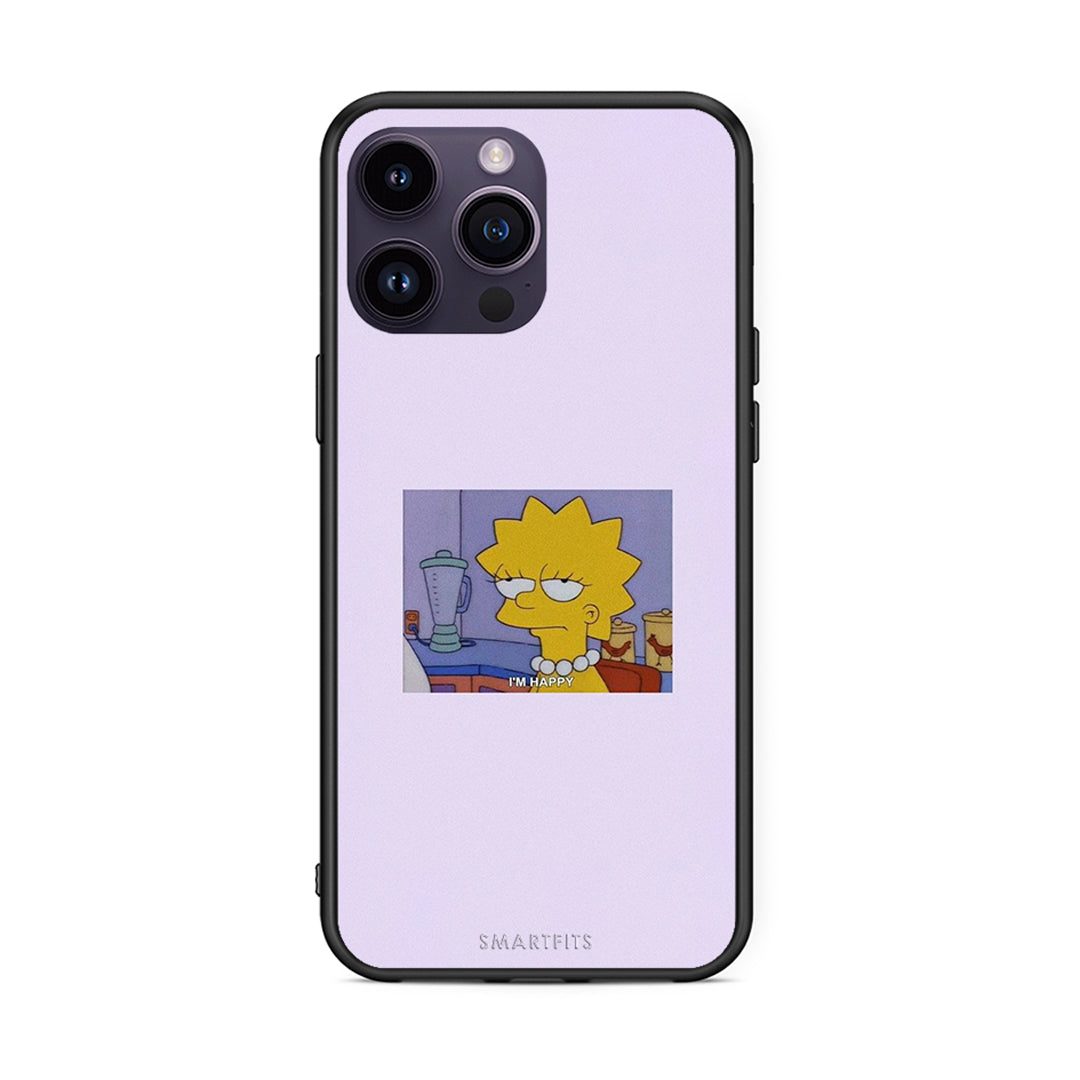 iPhone 15 Pro So Happy θήκη από τη Smartfits με σχέδιο στο πίσω μέρος και μαύρο περίβλημα | Smartphone case with colorful back and black bezels by Smartfits
