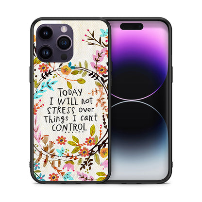 Θήκη iPhone 14 Pro Stress Over από τη Smartfits με σχέδιο στο πίσω μέρος και μαύρο περίβλημα | iPhone 14 Pro Stress Over case with colorful back and black bezels