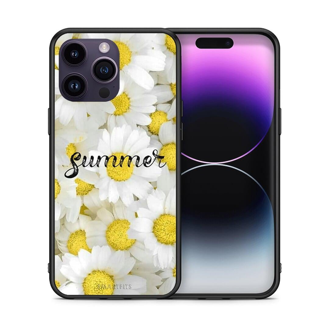 Θήκη iPhone 14 Pro Summer Daisies από τη Smartfits με σχέδιο στο πίσω μέρος και μαύρο περίβλημα | iPhone 14 Pro Summer Daisies case with colorful back and black bezels