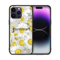 Thumbnail for Θήκη iPhone 14 Pro Summer Daisies από τη Smartfits με σχέδιο στο πίσω μέρος και μαύρο περίβλημα | iPhone 14 Pro Summer Daisies case with colorful back and black bezels