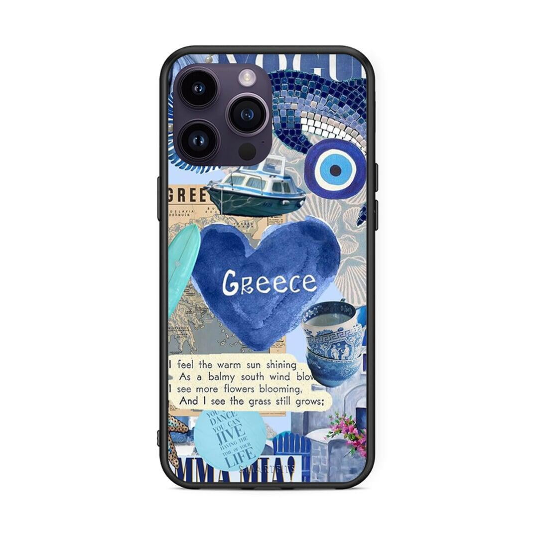 iPhone 15 Pro Summer In Greece Θήκη από τη Smartfits με σχέδιο στο πίσω μέρος και μαύρο περίβλημα | Smartphone case with colorful back and black bezels by Smartfits