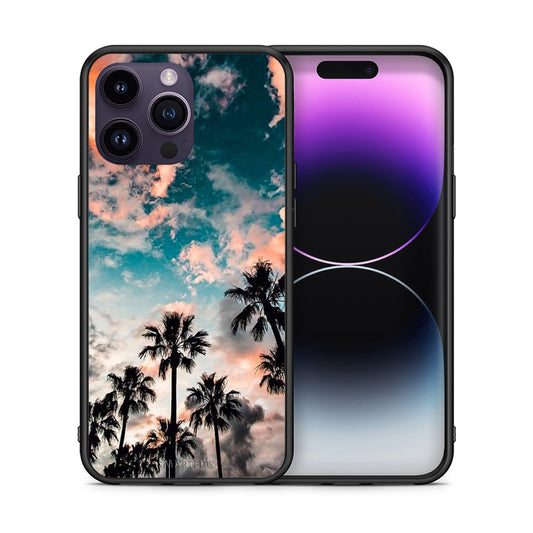Θήκη iPhone 15 Pro Sky Summer από τη Smartfits με σχέδιο στο πίσω μέρος και μαύρο περίβλημα | iPhone 15 Pro Sky Summer case with colorful back and black bezels