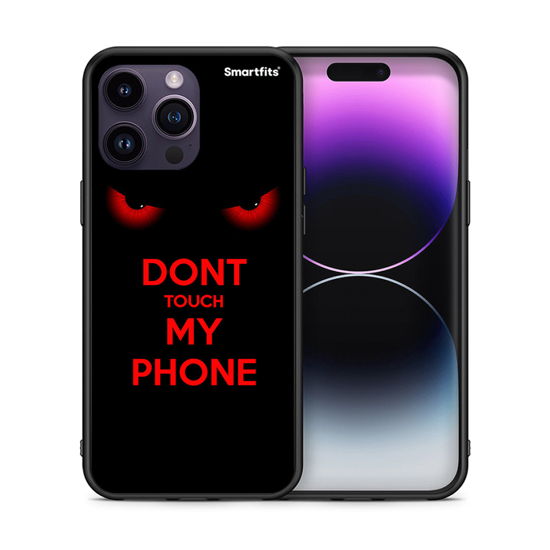 Θήκη iPhone 14 Pro Touch My Phone από τη Smartfits με σχέδιο στο πίσω μέρος και μαύρο περίβλημα | iPhone 14 Pro Touch My Phone case with colorful back and black bezels