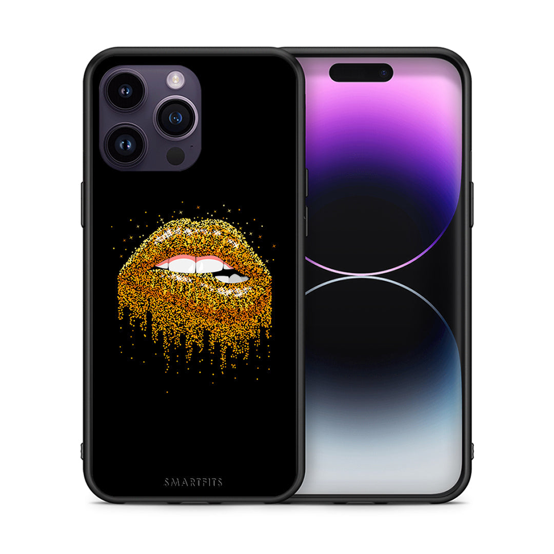Θήκη iPhone 15 Pro Golden Valentine από τη Smartfits με σχέδιο στο πίσω μέρος και μαύρο περίβλημα | iPhone 15 Pro Golden Valentine case with colorful back and black bezels